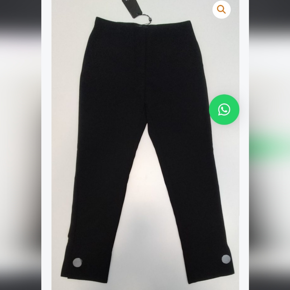 Armani Exchange Trousers with Silver Button Ankle Snap Detail Sz 4 NWT